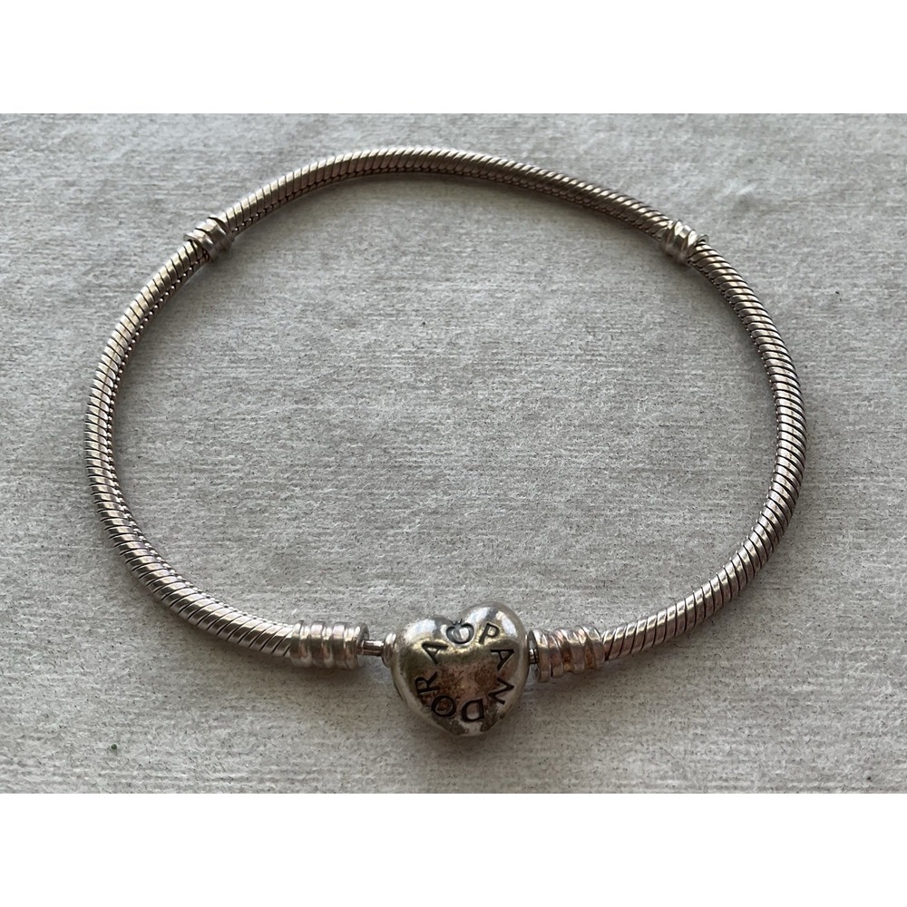 Pandora Moments Heart Clasp Snake Chain Bracelet ALE 925 Sterling Silver